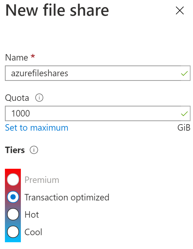 azure files transaction optimized